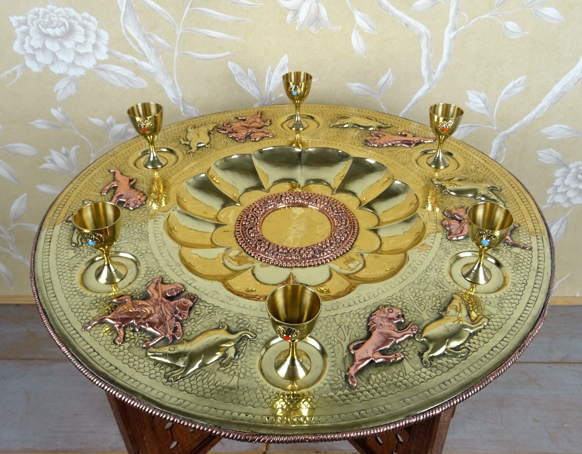 Persian foldable table with complete brass tea service (7).JPG
